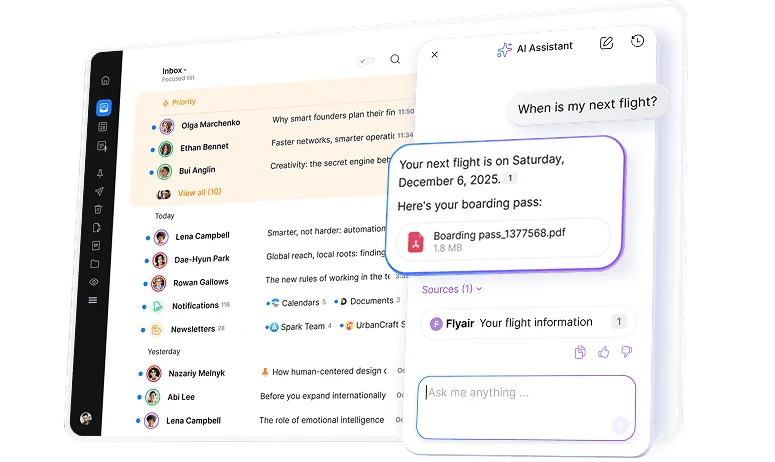 Spark official product illustration showing its email interface
