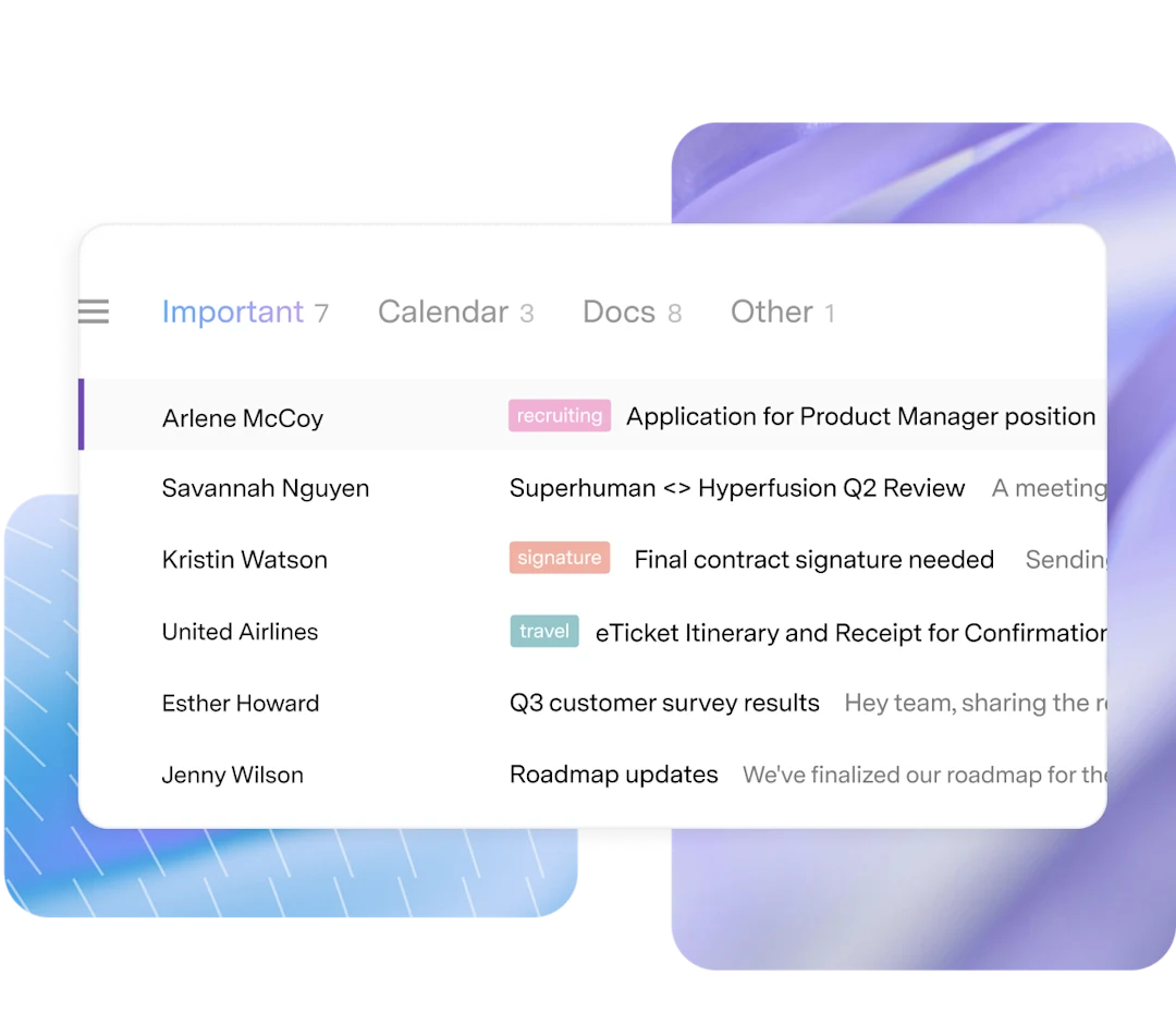 Superhuman Mail official product illustration showing its email interface