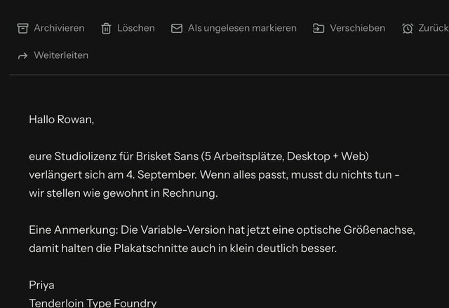Reviewed for MailVault version 2.20.0 Die Symbolleiste der geöffneten Nachricht wird gezeigt, in den Einstellungen wird eine Voreinstellung für Schnellaktionen gewählt, und die Symbolleiste zeigt danach andere Aktionen. · Reviewed for MailVault version 2.20.0