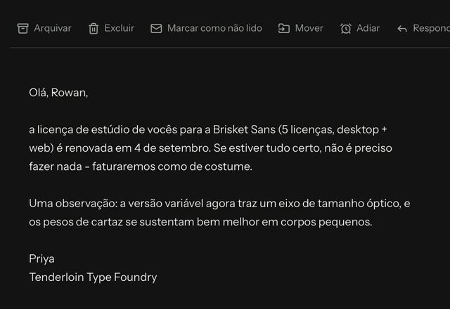 Reviewed for MailVault version 2.20.0 A barra de ferramentas da mensagem aberta aparece, um conjunto de ações rápidas é escolhido em Configurações, e a barra de ferramentas passa a mostrar outro conjunto de ações. · Reviewed for MailVault version 2.20.0