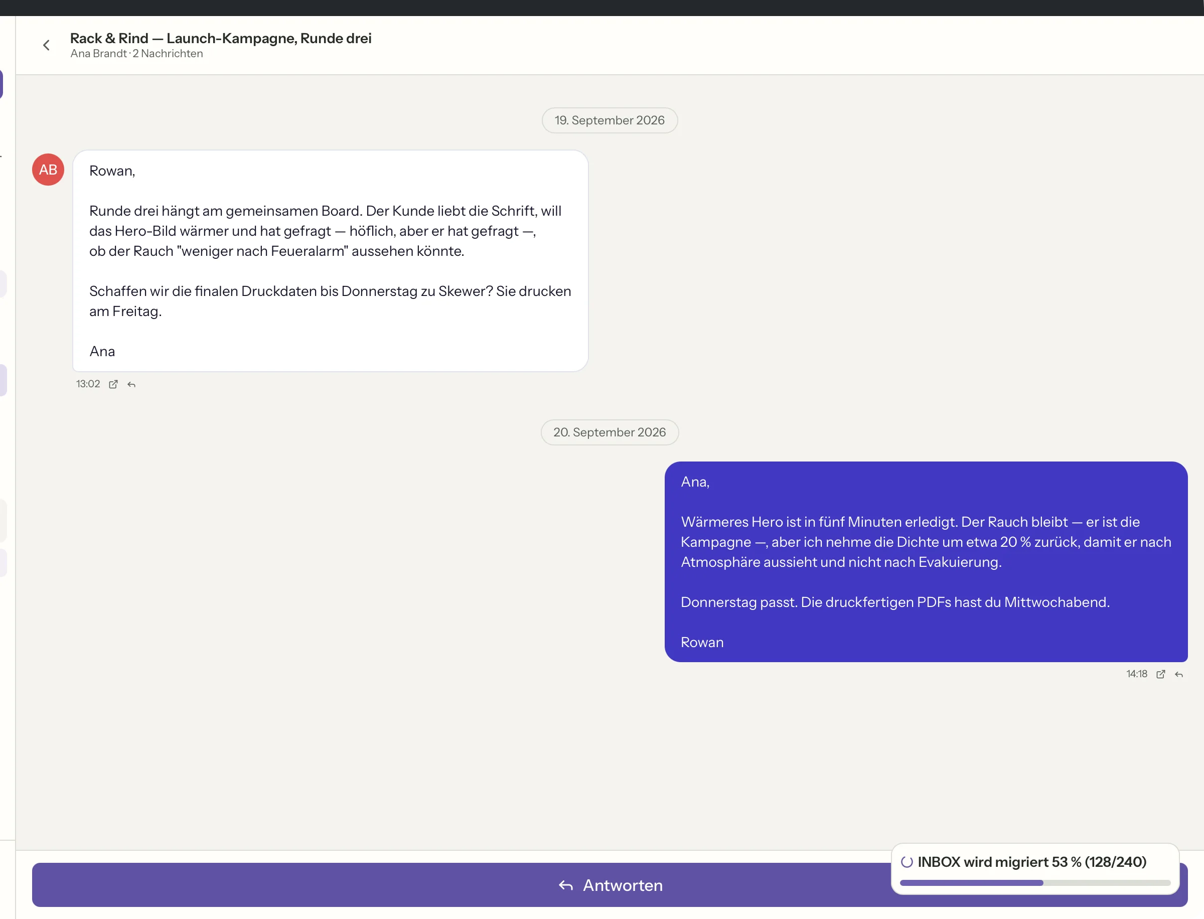 Lesearten in MailVault, Nahaufnahme · MailVault version 2.16.0