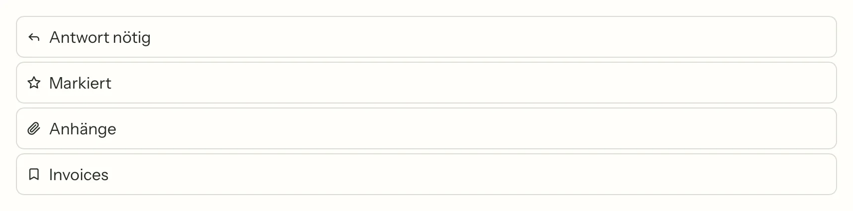 MailVault version 2.16.0 de Gespeicherte Ansichten in MailVault: Antwort nötig, Markiert, Anhänge und eine eigene Ansicht Rechnungen · MailVault version 2.16.0 de