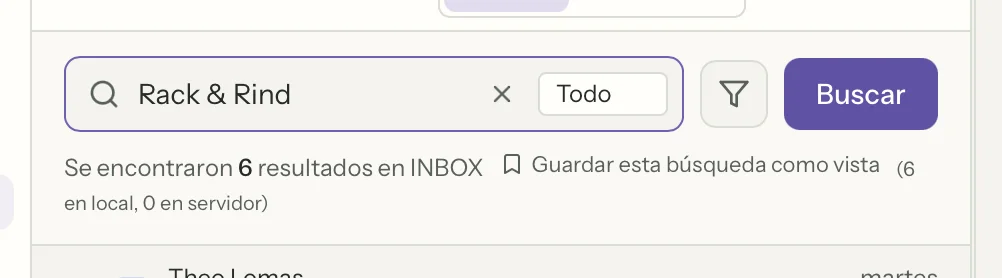 Búsqueda en MailVault, de cerca · MailVault version 2.16.0