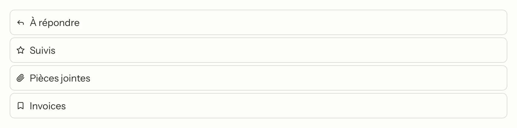 MailVault version 2.16.0 fr Vues enregistrées dans MailVault : À répondre, Suivis, Pièces jointes et une vue personnalisée Factures · MailVault version 2.16.0 fr