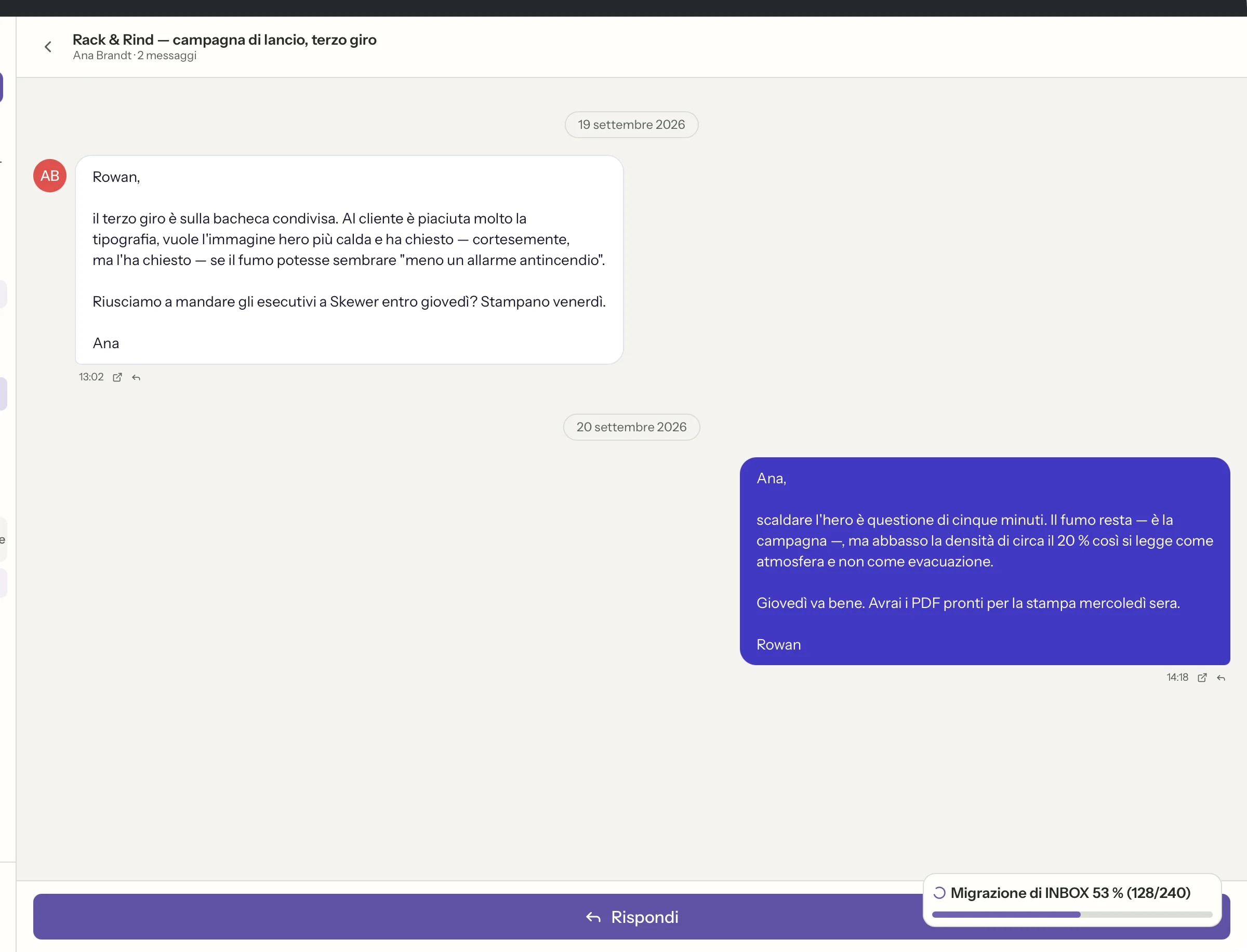 Modi di leggere in MailVault, primo piano · MailVault version 2.16.0