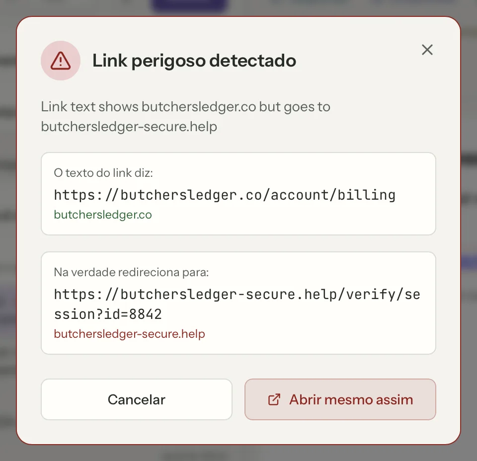 Segurança de links no MailVault, em detalhe · MailVault version 2.16.0