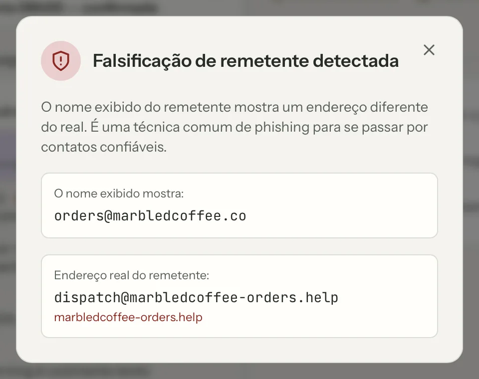 Verificação do remetente no MailVault, em detalhe · MailVault version 2.16.0