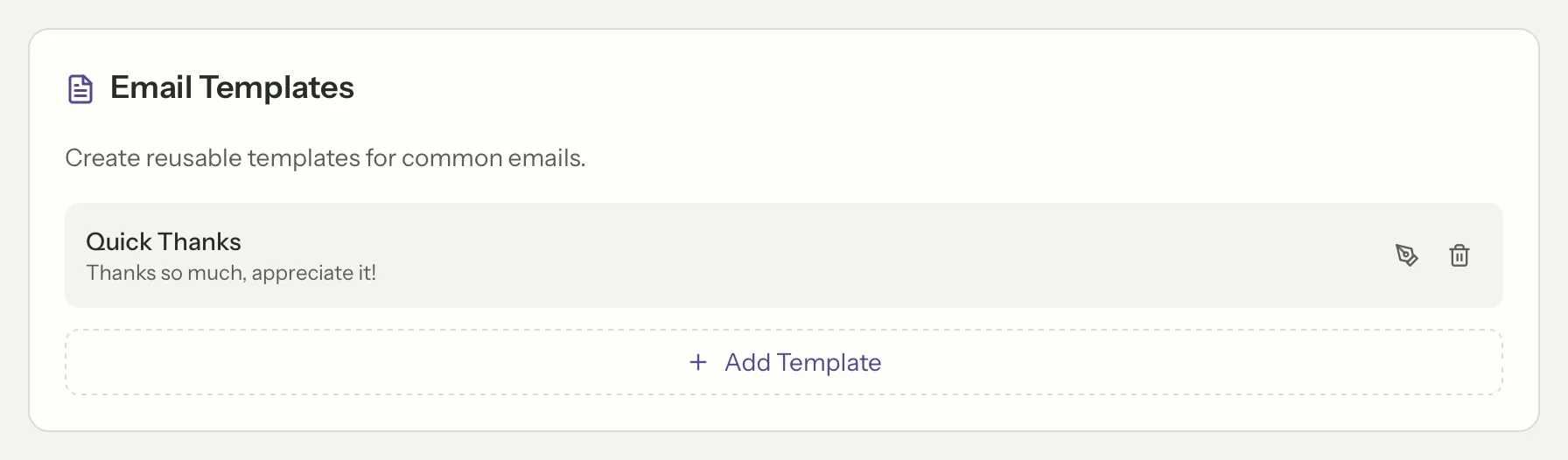 Templates in MailVault, close up · MailVault version 2.16.0